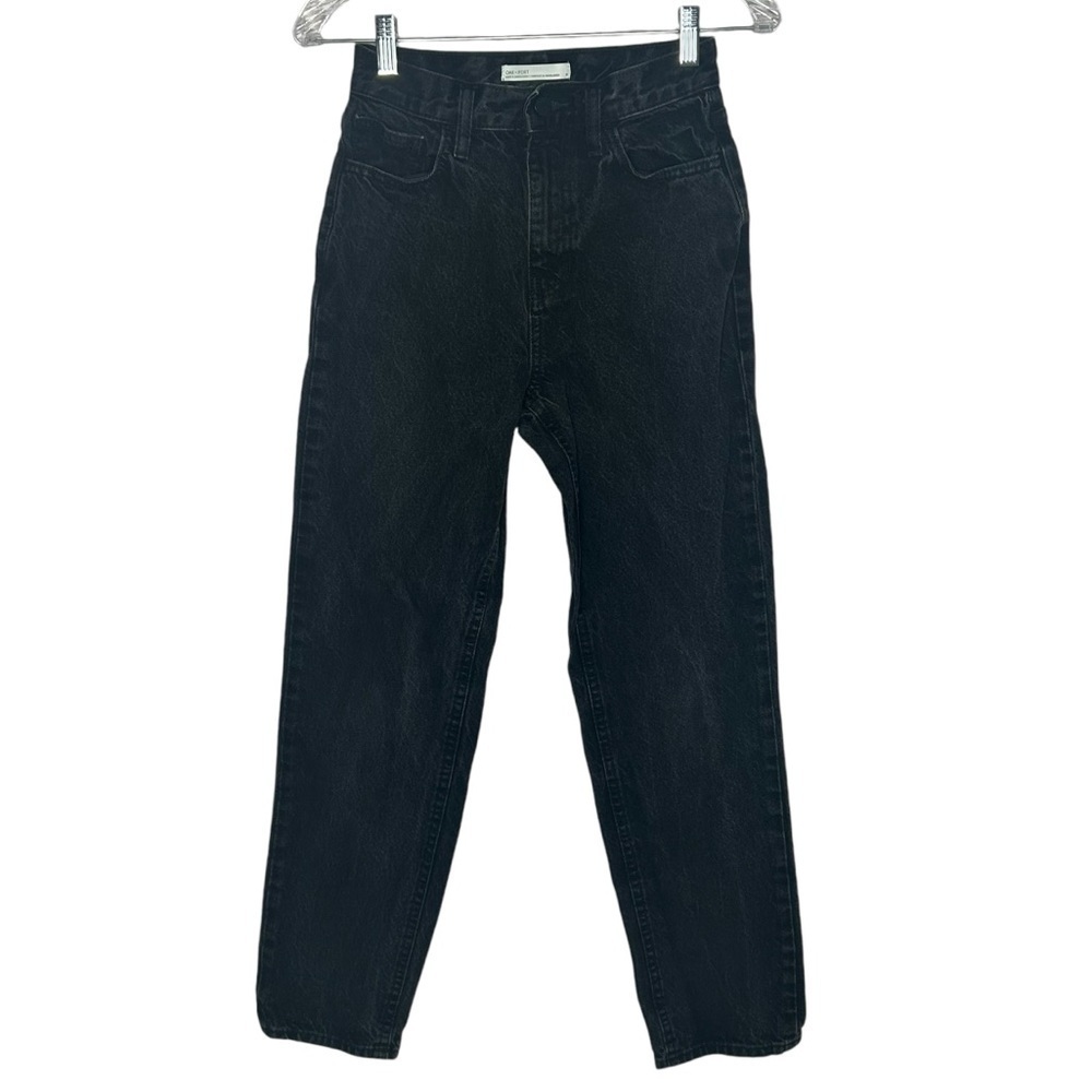 OAK + FORT High Rise Black Wash Straight Leg Jeans - Picture 2 of 15
